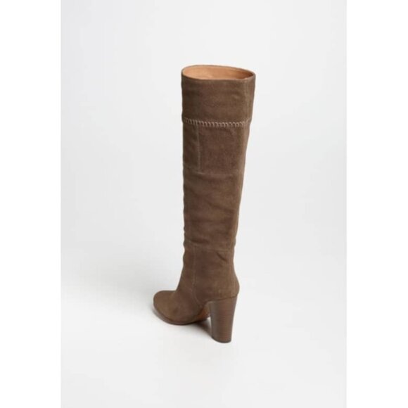 NWT Sz 11 Coach Trudie Knee High Brown Suede Boots Patchwork - Picture 3 of 16